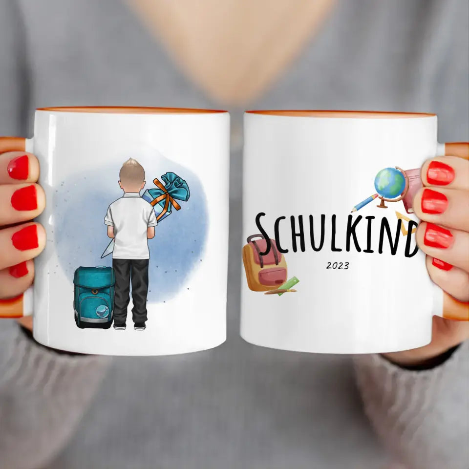 Personalisierte Tasse - Geschenk zur Einschulung (1 Junge)