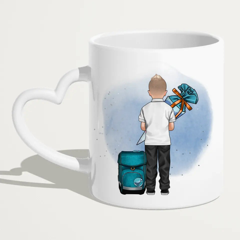 Personalisierte Tasse - Geschenk zur Einschulung (1 Junge)