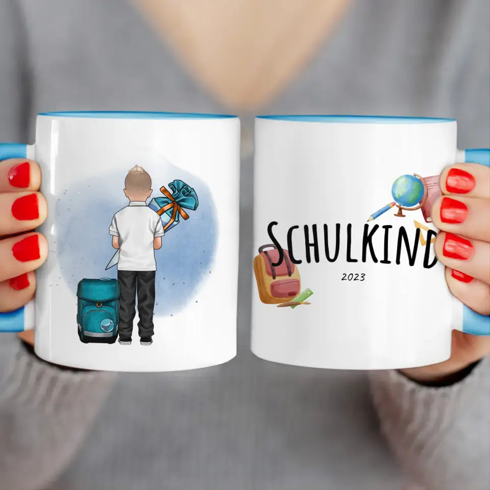 Personalisierte Tasse - Geschenk zur Einschulung (1 Junge)