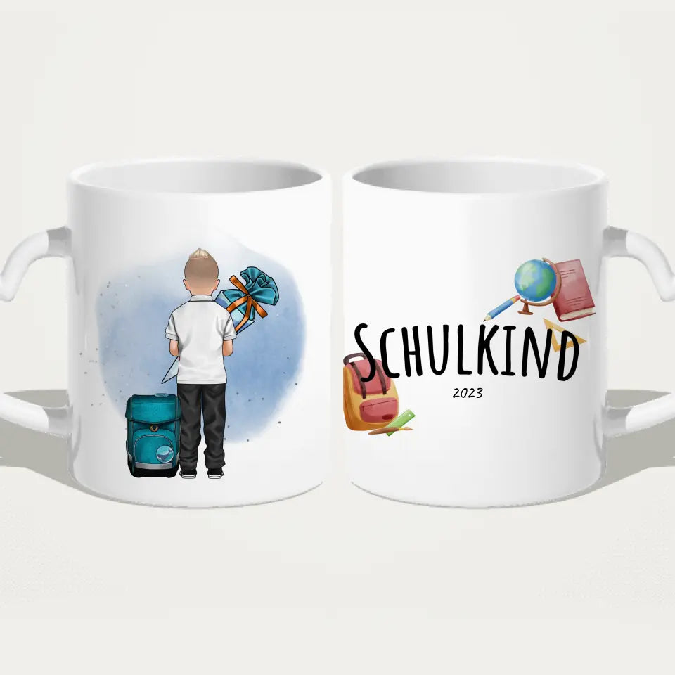 Personalisierte Tasse - Geschenk zur Einschulung (1 Junge)