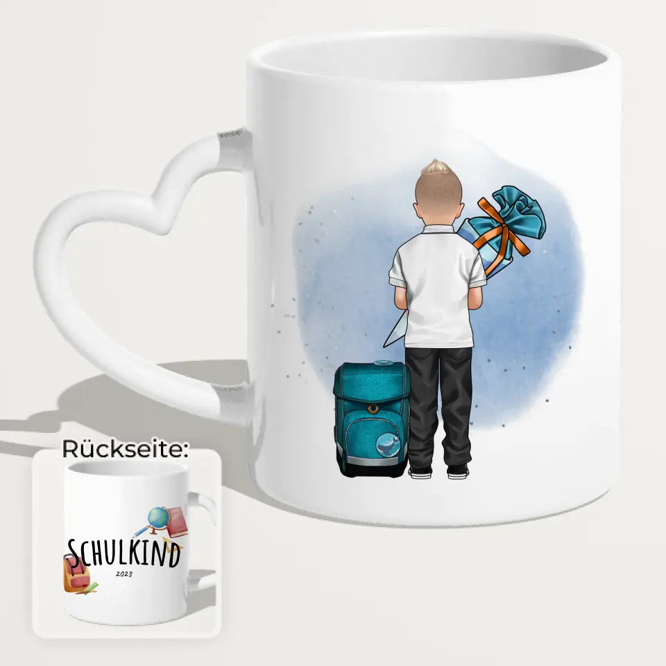 Personalisierte Tasse - Geschenk zur Einschulung (1 Junge)