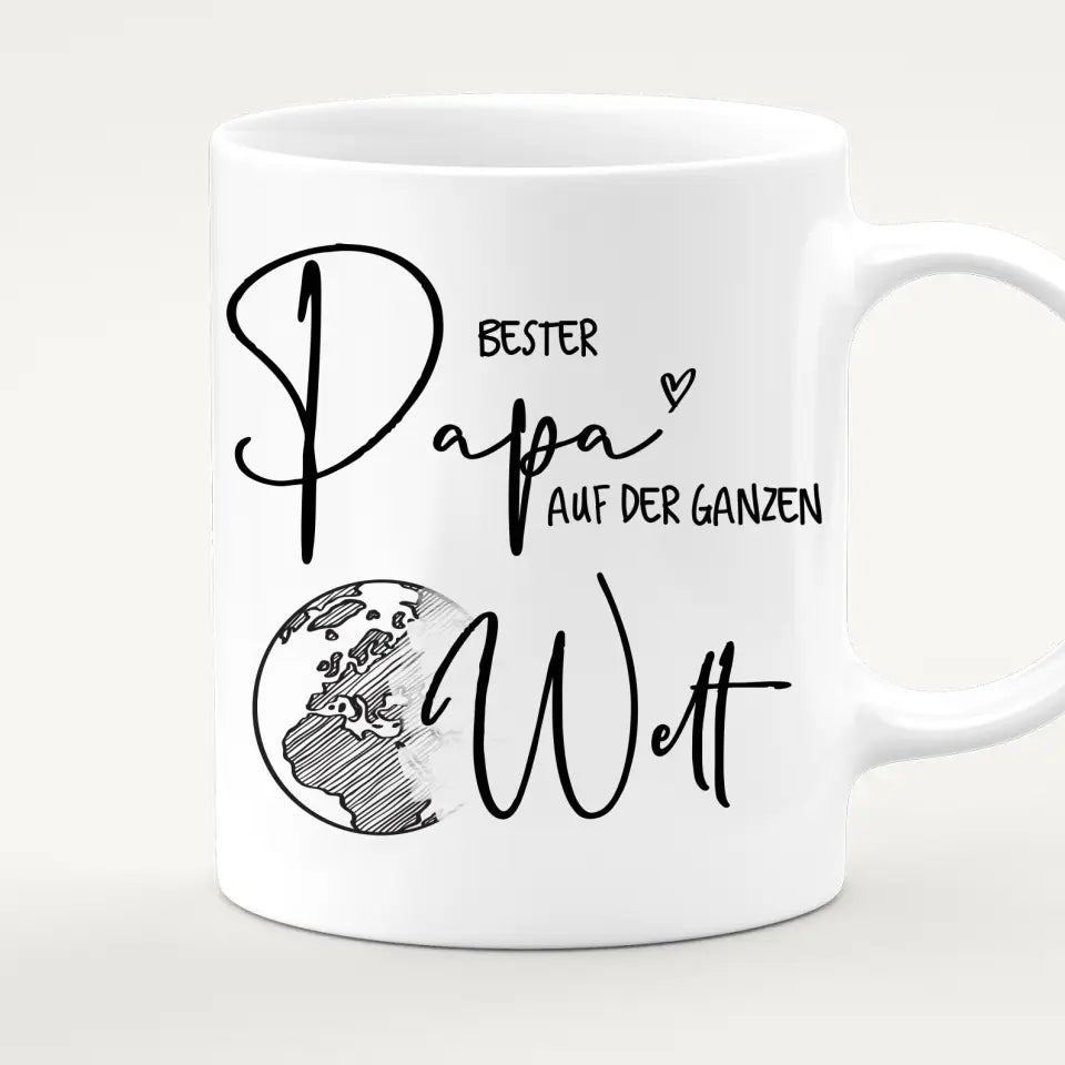 Personalisierte Tasse mit Papa + Tochter (stehend)