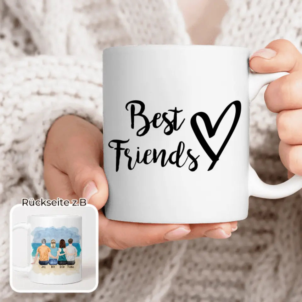 Personalisierte Tasse - Beste Freunde (2 Frauen + 2 Männer)