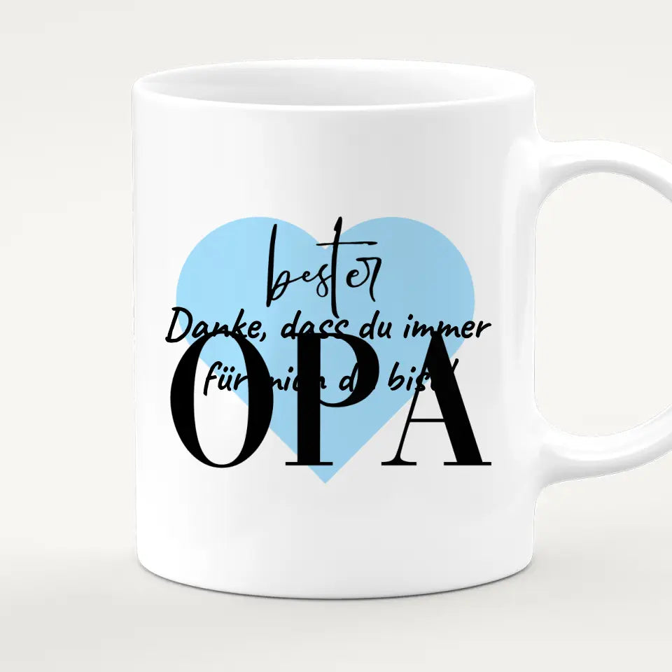 Personalisierte Tasse für Opa (1 Baby + 1 Opa)