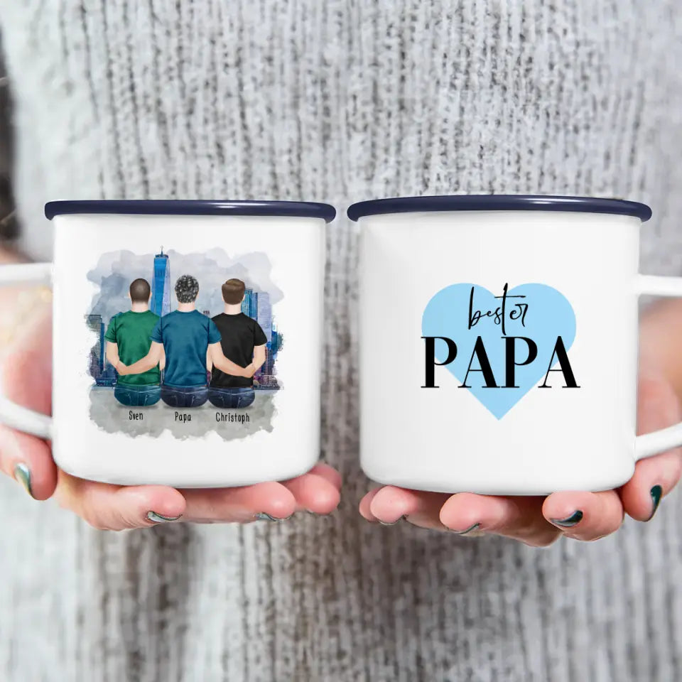 Personalisierte Tasse mit Vater/Sohn (2 Söhne)