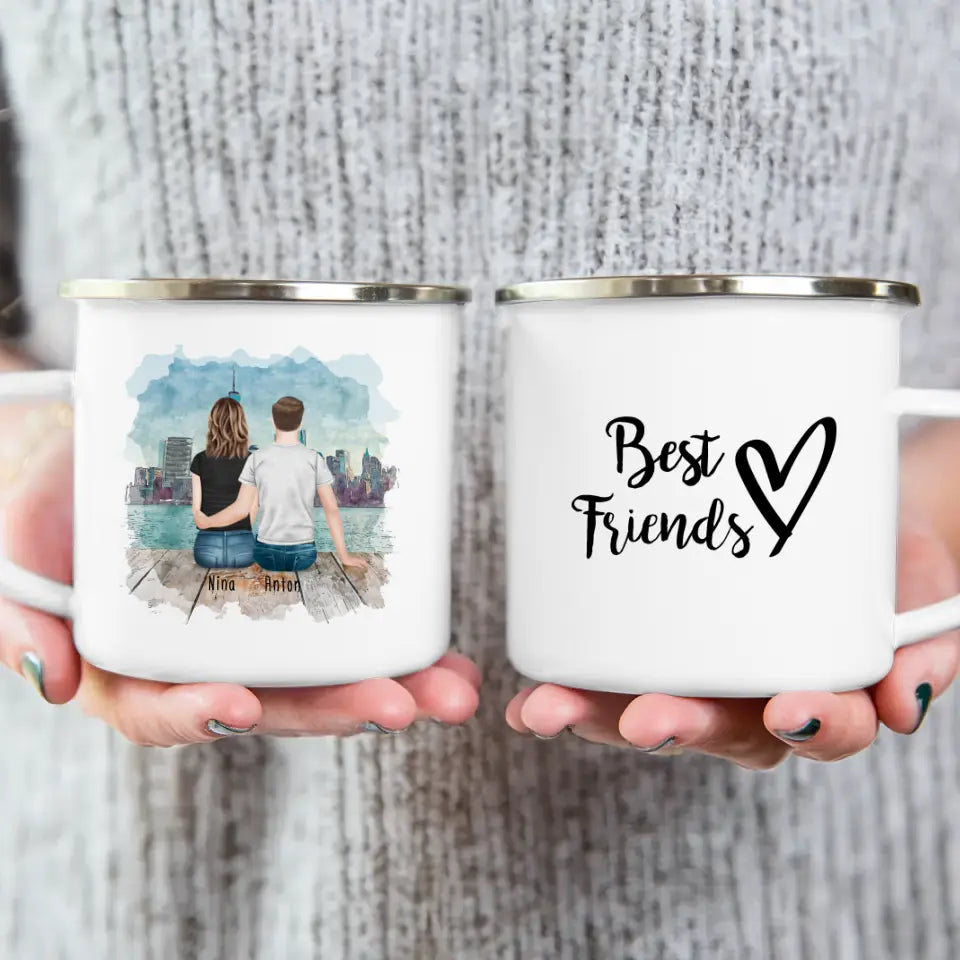 Personalisierte Tasse - Beste Freunde (1 Frau + 1 Mann)