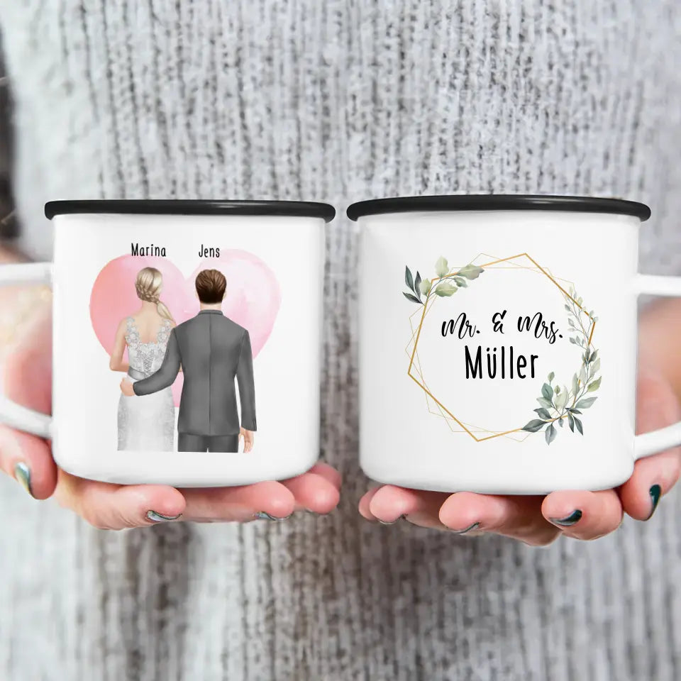 Personalisierte Tasse mit Brautpaar - Hochzeitsgeschenk