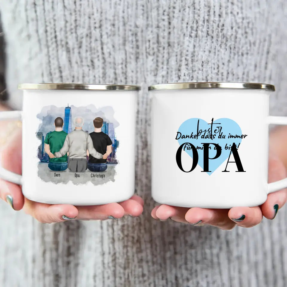 Personalisierte Tasse für Opa (2 Männer + 1 Opa)