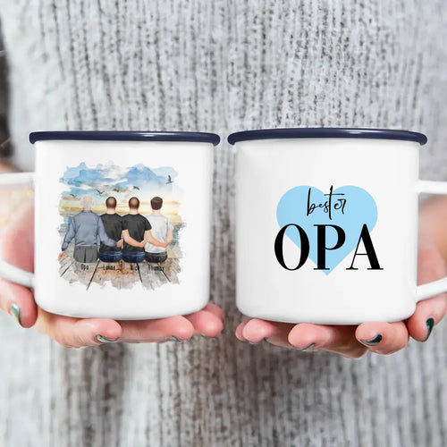 Personalisierte Tasse für Opa (3 Männer + 1 Opa)