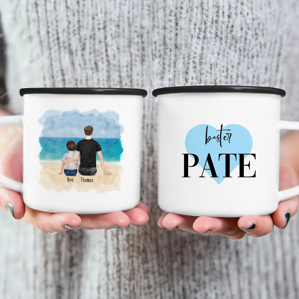 Personalisierte Tasse - Bester Pate (1 Kind + 1 Mann)