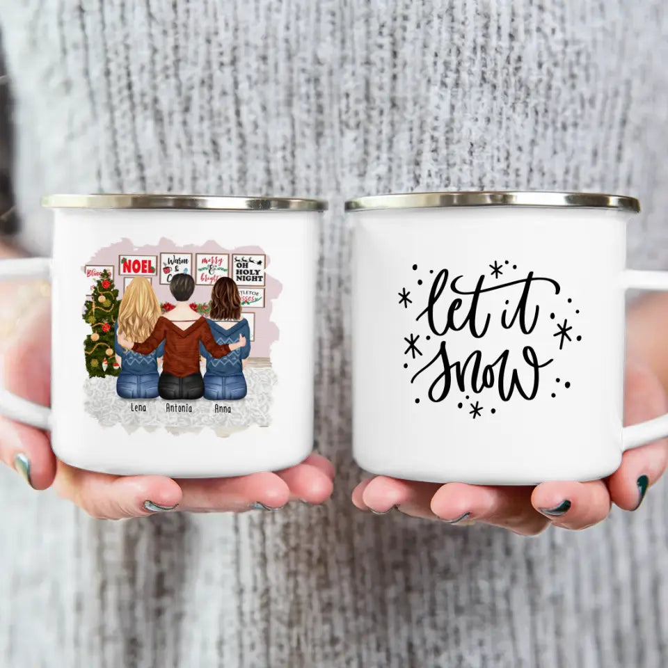 Personalisierte Tasse für Schwestern (3 Schwestern) - Weihnachtstasse