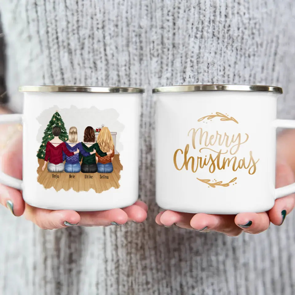 Personalisierte Tasse für Beste Freundinnen (4 Freundinnen) - Weihnachtstasse