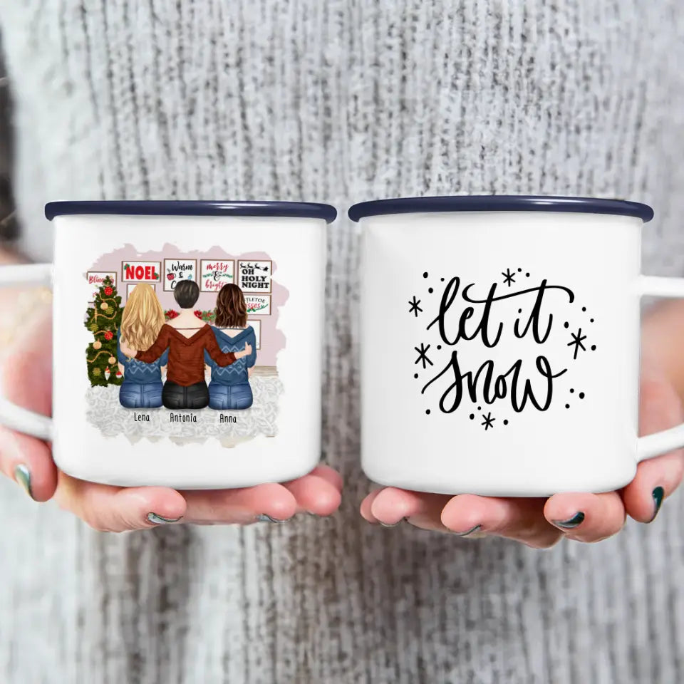 Personalisierte Tasse für Beste Freundinnen (3 Freundinnen) - Weihnachtstasse
