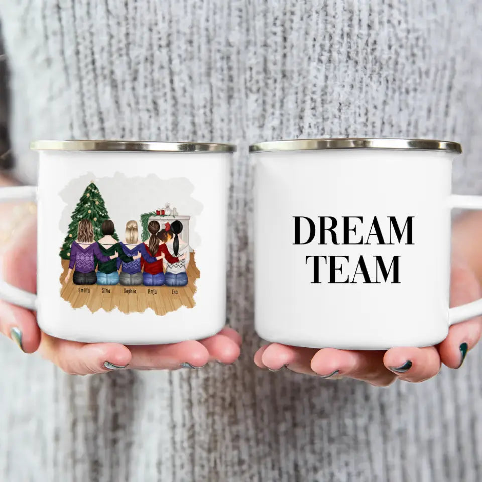 Personalisierte Tasse für Beste Schwestern (5 Schwestern) - Weihnachtstasse