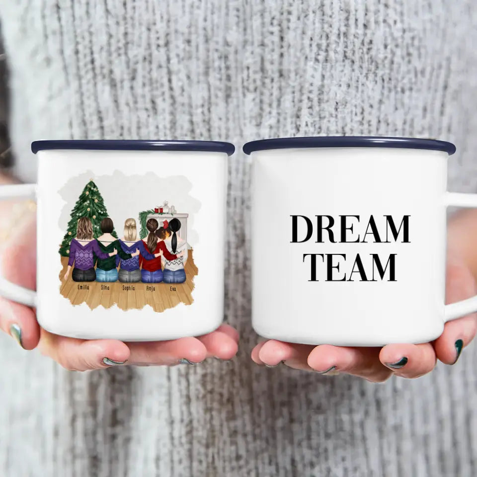 Personalisierte Tasse für Beste Schwestern (5 Schwestern) - Weihnachtstasse