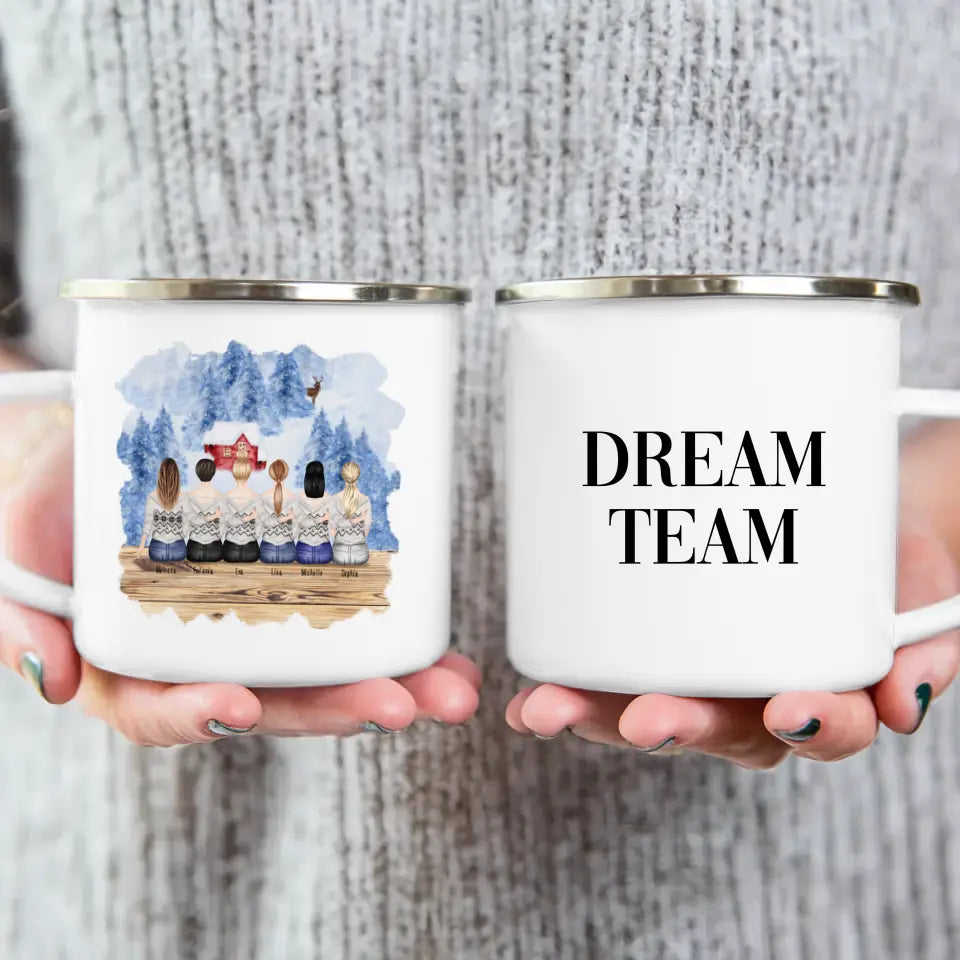 Personalisierte Tasse für Beste Freundinnen (6 Freundinnen) - Weihnachtstasse