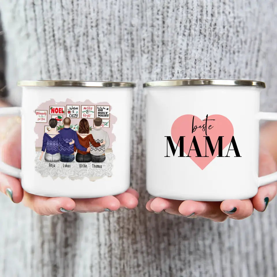 Personalisierte Tasse mit Mutter/Tochter/Sohn (1 Tochter + 2 Söhne) - Weihnachtstasse