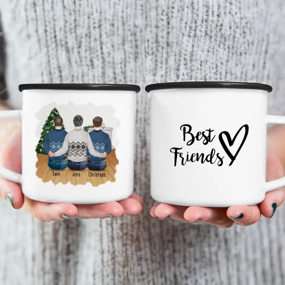 Personalisierte Tasse - Beste Freunde (3 Männer) - Weihnachtstasse