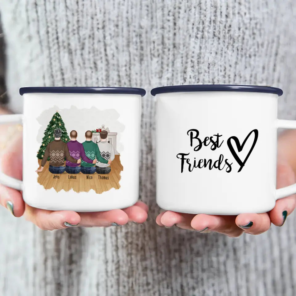 Personalisierte Tasse - Beste Freunde (4 Männer) - Weihnachtstasse