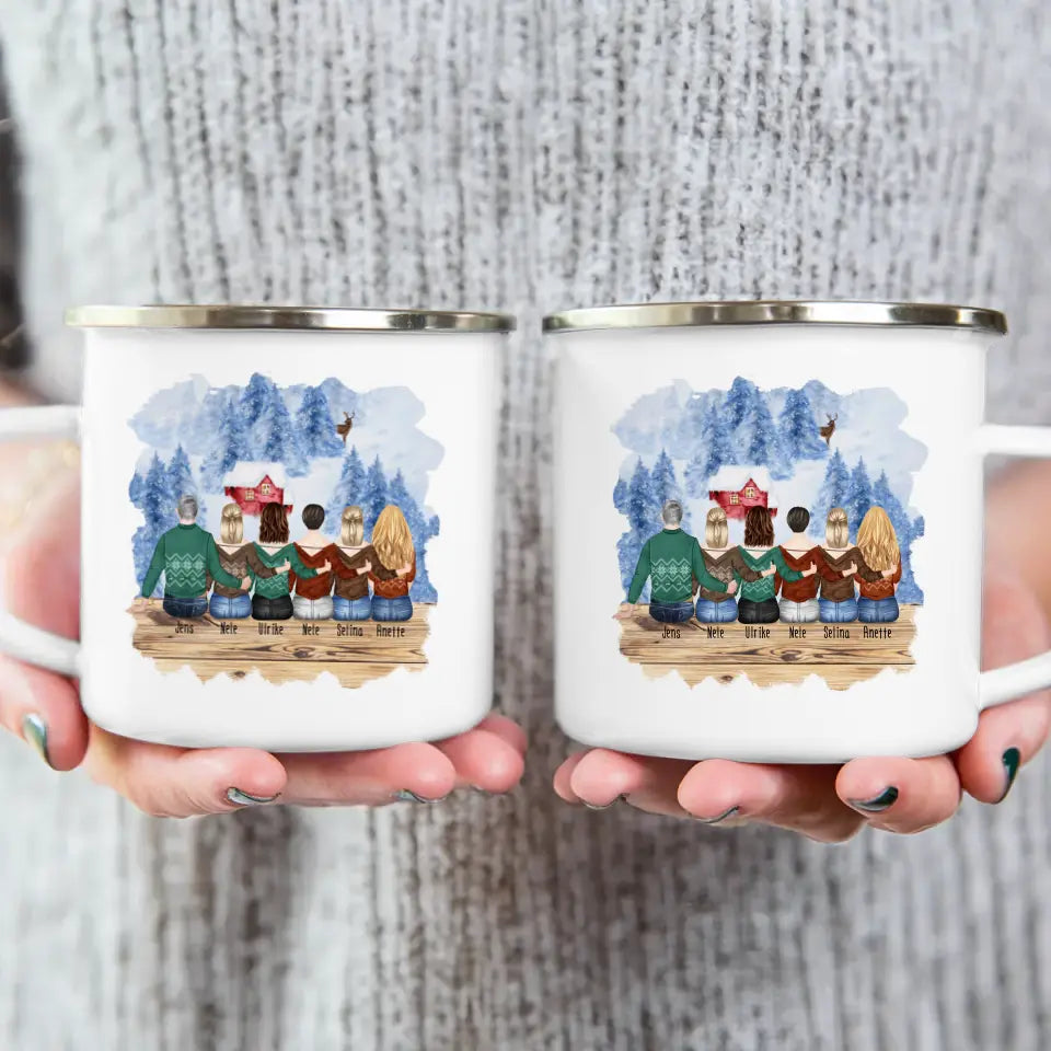 Personalisierte Tasse mit Bruder/Schwester (5 Schwestern + 1 Bruder) - Weihnachtstasse