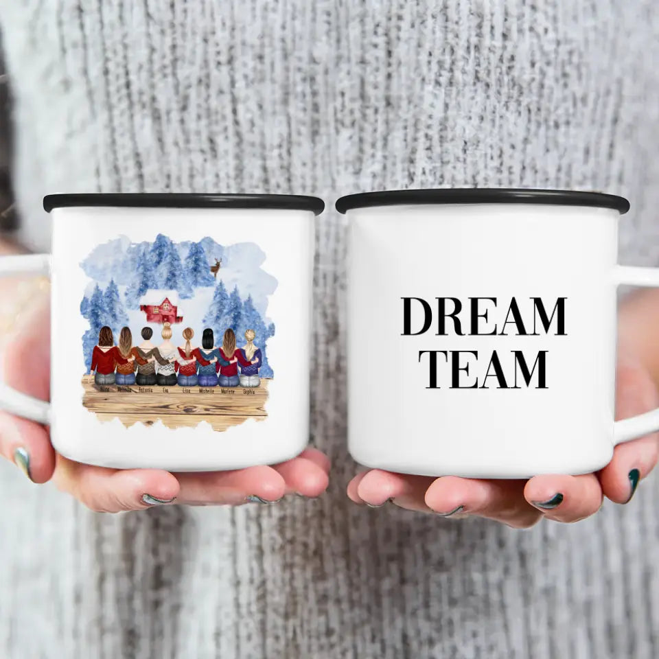 Personalisierte Tasse für Beste Freundinnen (8 Freundinnen) - Weihnachtstasse