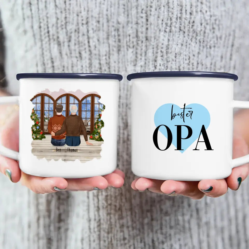 Personalisierte Tasse für Opa (1 Mann + 1 Opa) - Weihnachtstasse