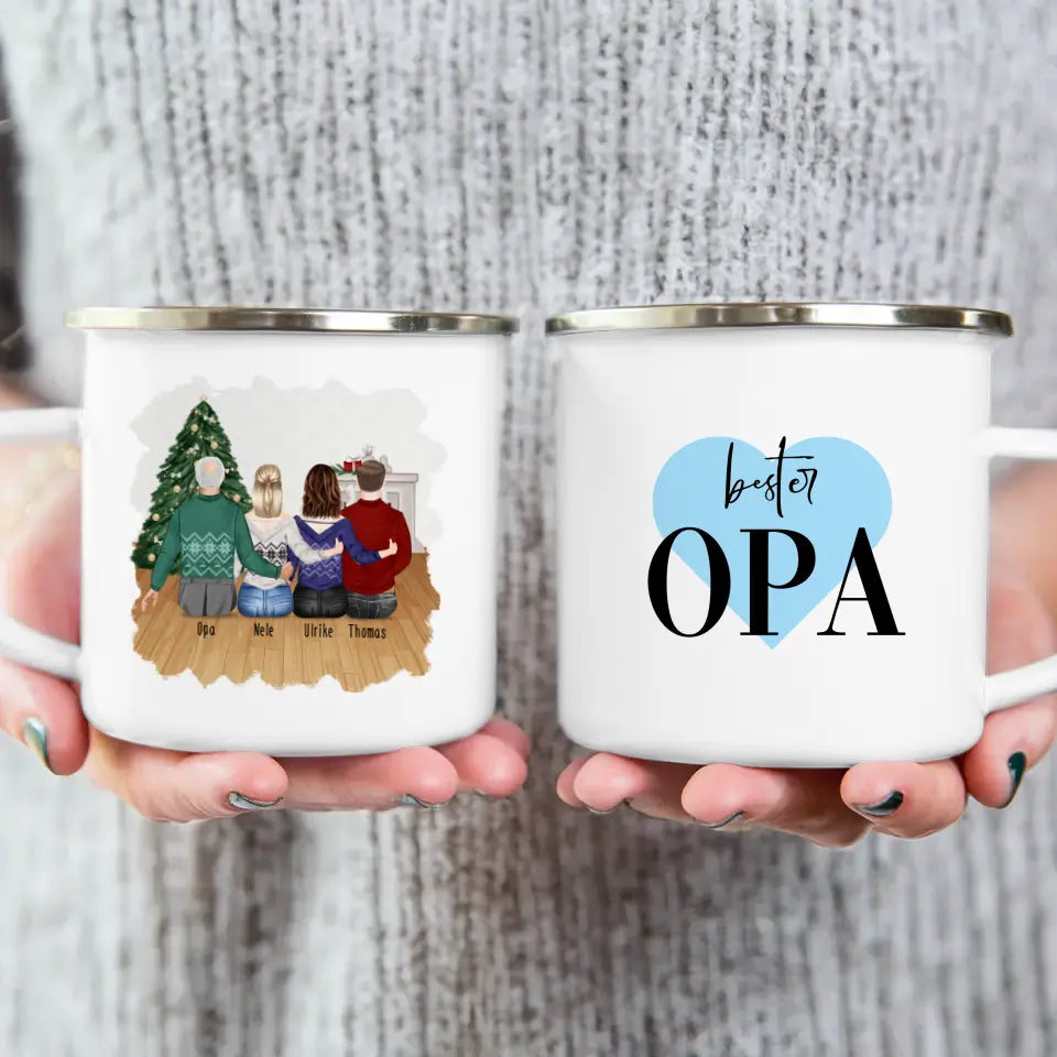 Personalisierte Tasse für Opa (2 Frauen + 1 Mann + 1 Opa) - Weihnachtstasse