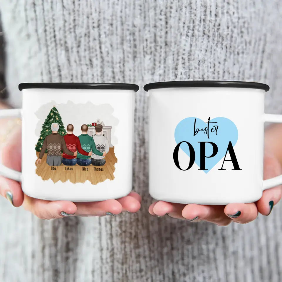 Personalisierte Tasse für Opa (3 Männer + 1 Opa) - Weihnachtstasse