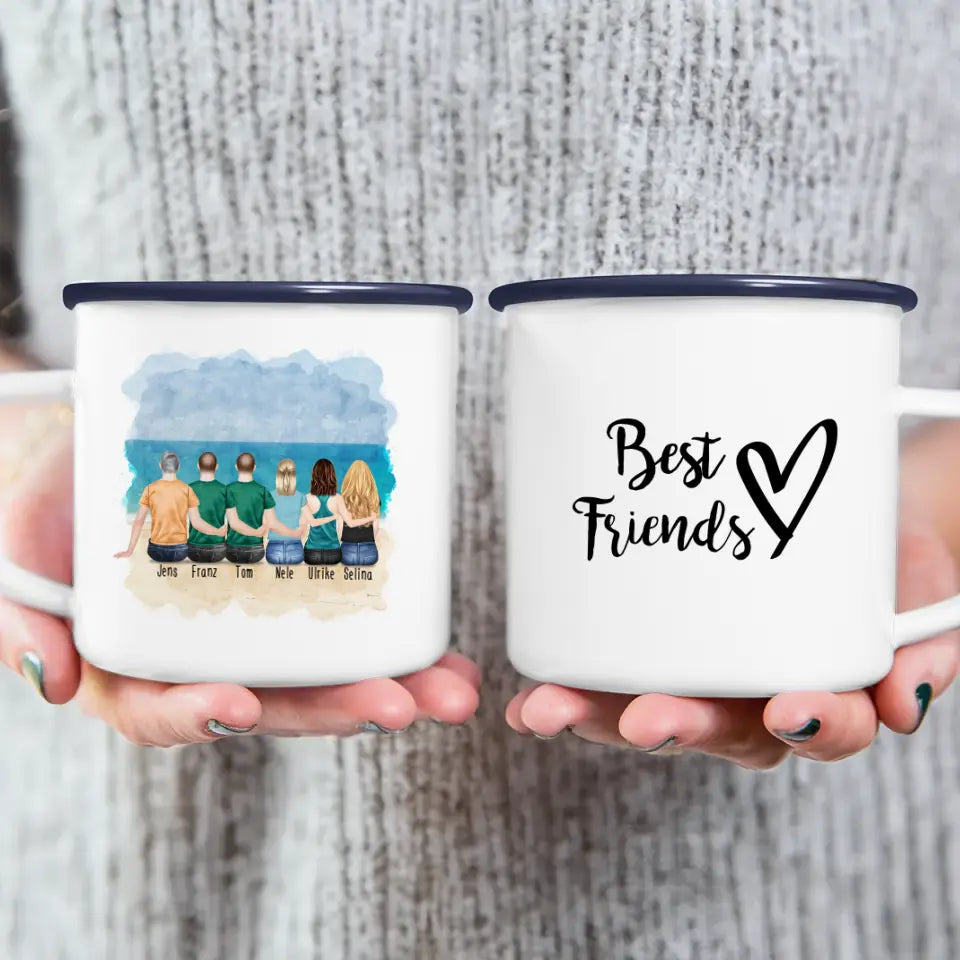 Personalisierte Tasse - Beste Freunde (3 Frauen + 3 Männer)