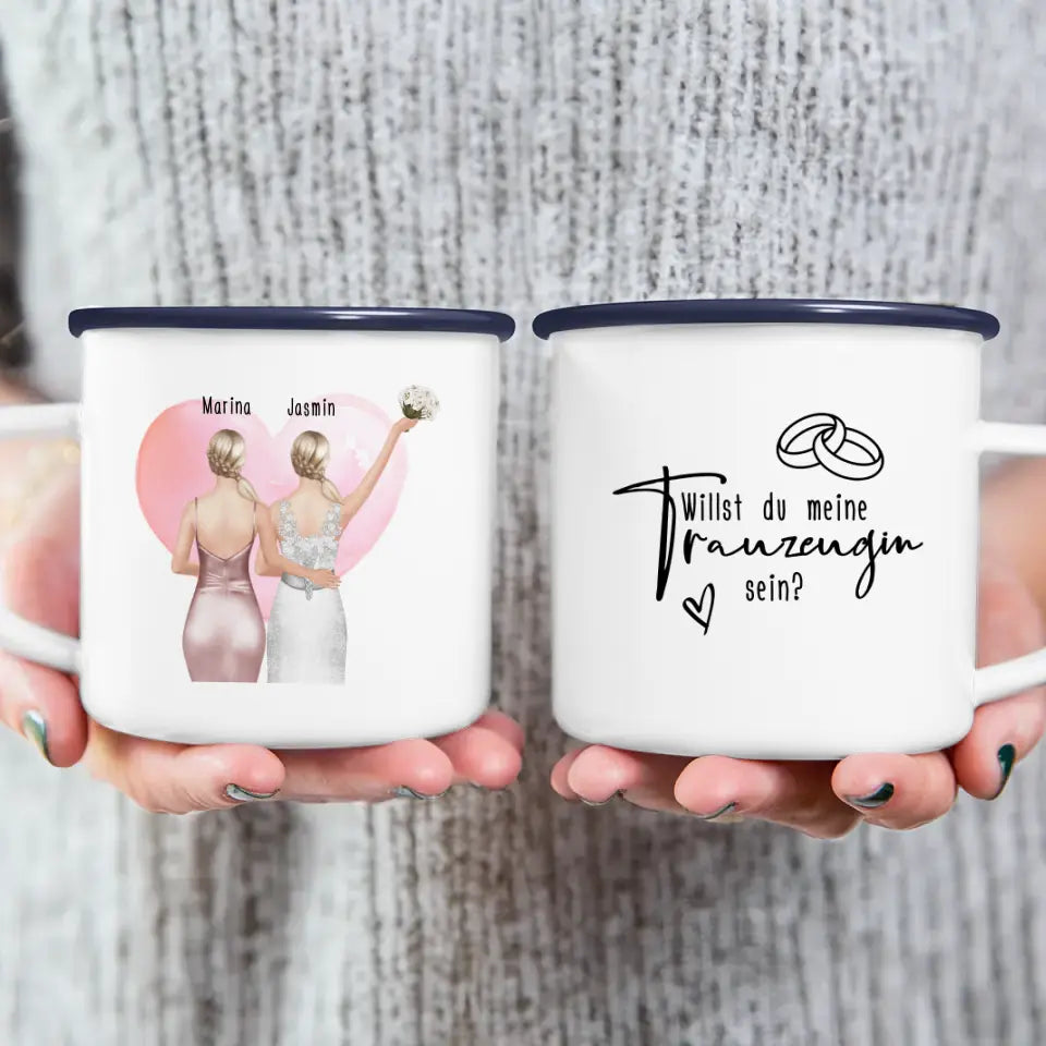 Personalisierte Tasse mit Trauzeugin und Braut - Hochzeitsgeschenk - Trauzeugin Geschenk