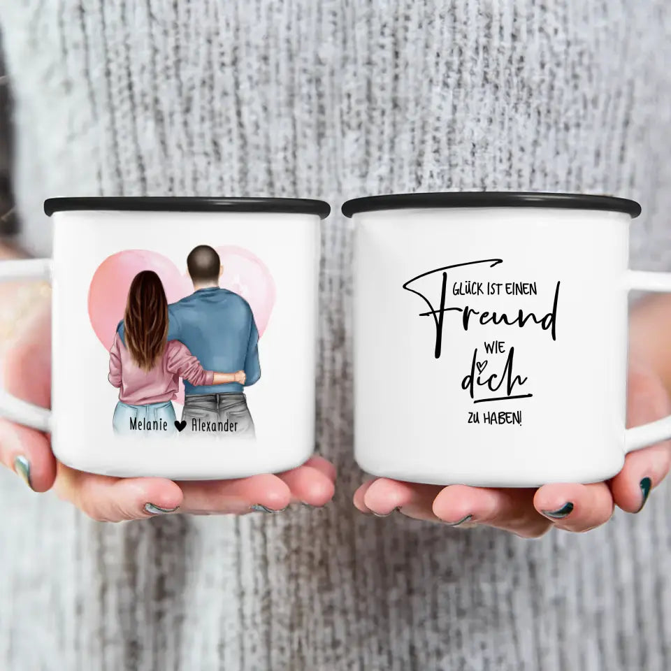 Personalisierte Tasse mit Paar (stehend) - Pärchen Tasse