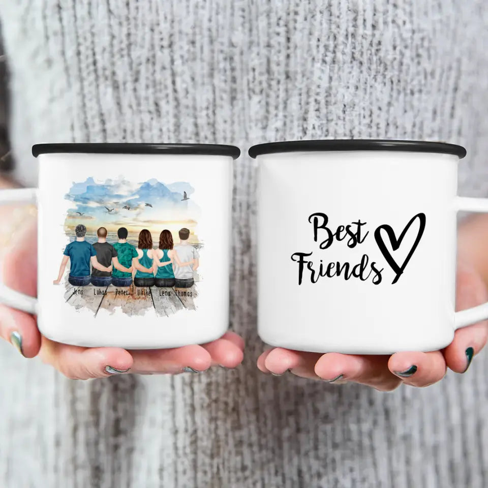 Personalisierte Tasse - Beste Freunde (2 Frauen + 4 Männer)