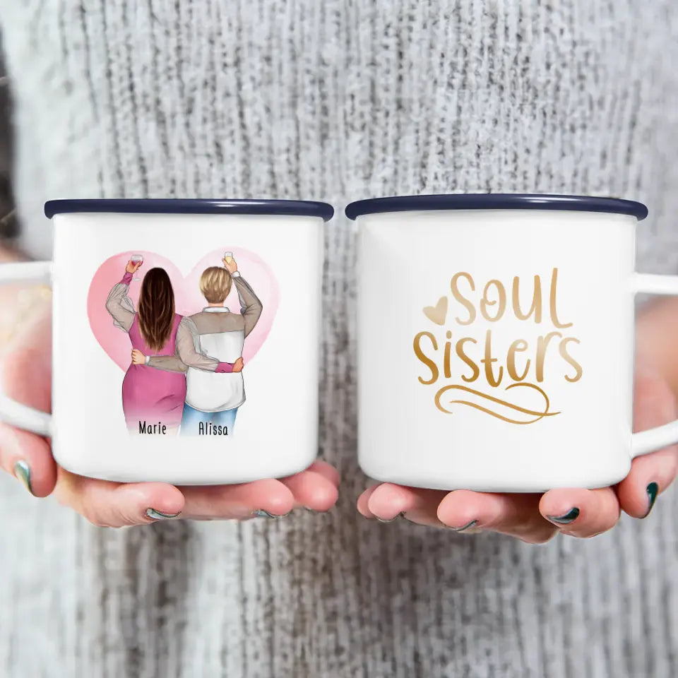 Personalisierte Tasse Beste Freundin (2 Freundinnen) (Plus Size)