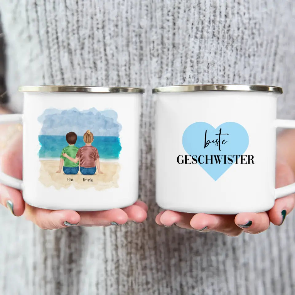 Personalisierte Tasse - Beste Geschwister (2 Kinder)