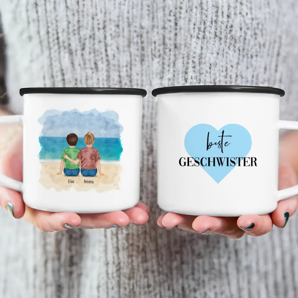 Personalisierte Tasse - Beste Geschwister (2 Kinder)