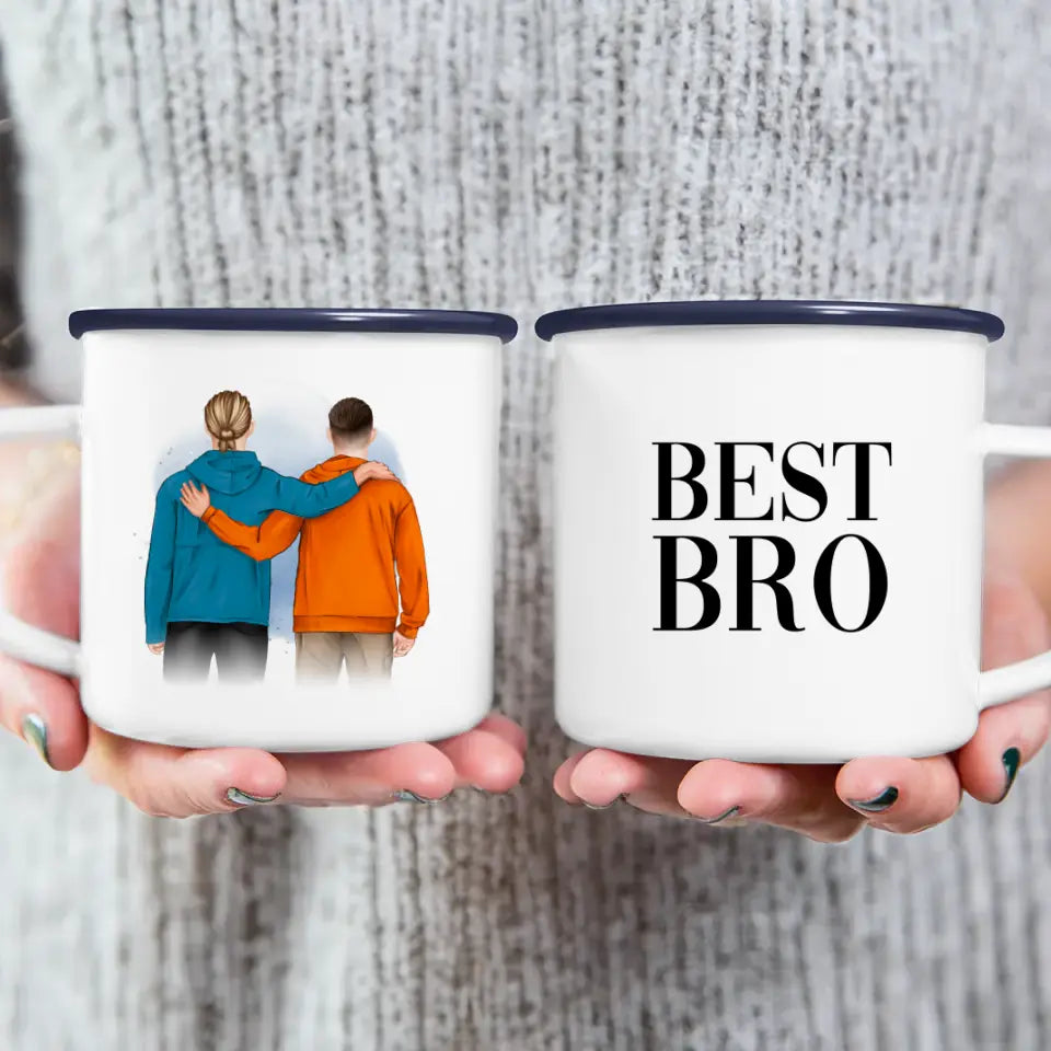 Personalisierte Tasse - 2 männliche Beste Freunde (stehend)