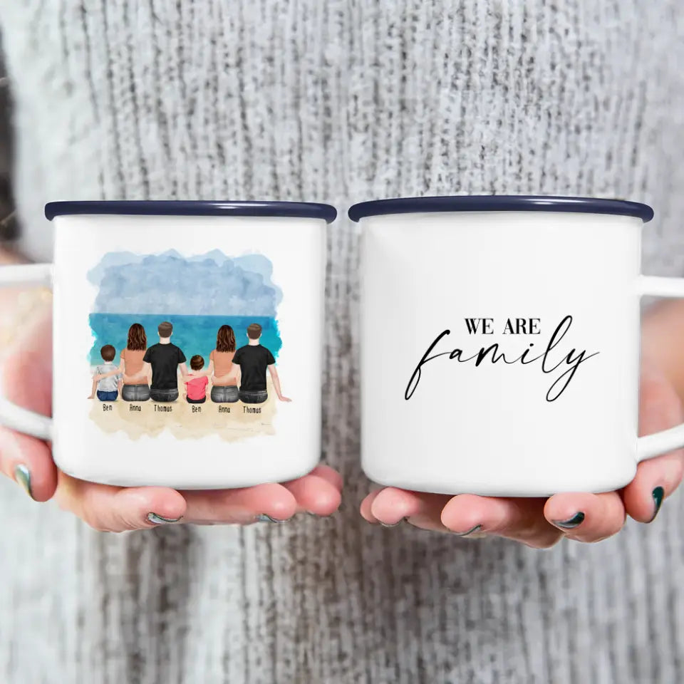 Personalisierte Tasse - 2 Familien mit 1 Kind + 1 Baby