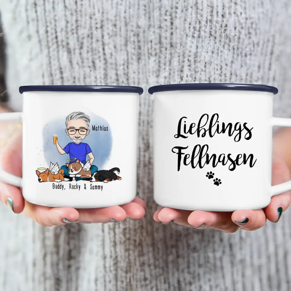 Personalisierte Tasse Hundepapa/Katzenpapa/Tierpapa (1-8 Hunde/Katzen)