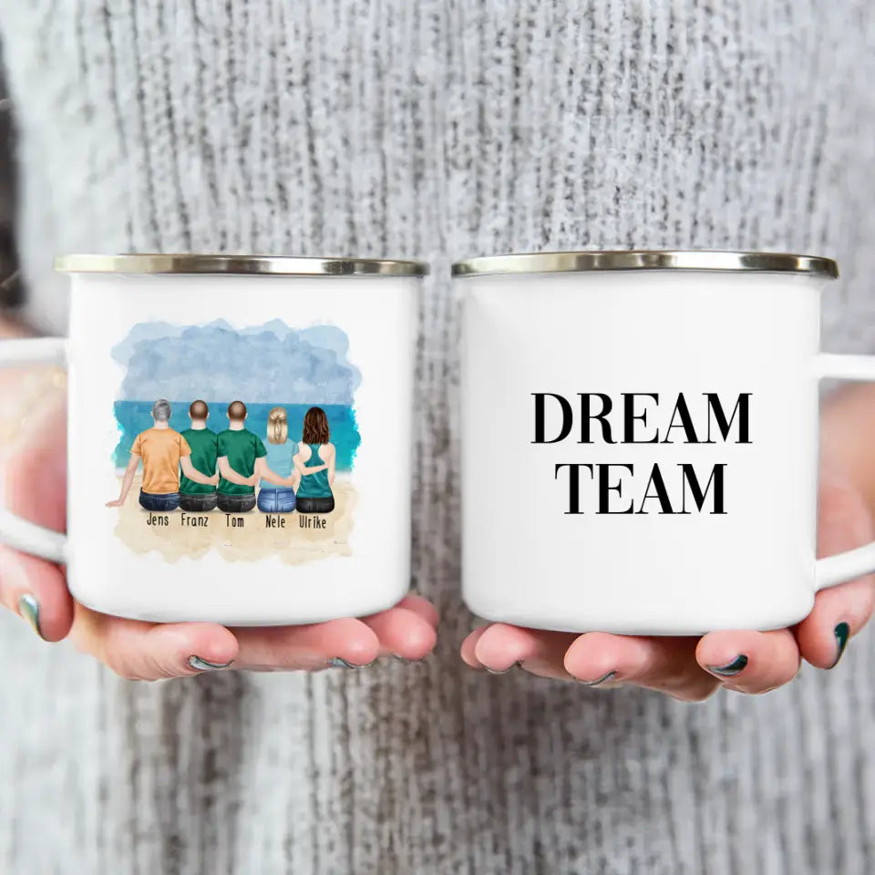 Personalisierte Tasse - 2 Frauen + 3 Männer