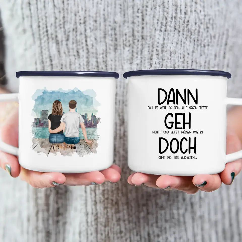 Personalisierte Tasse Kollegen (1 Frau + 1 Mann) - Abschiedsgeschenk