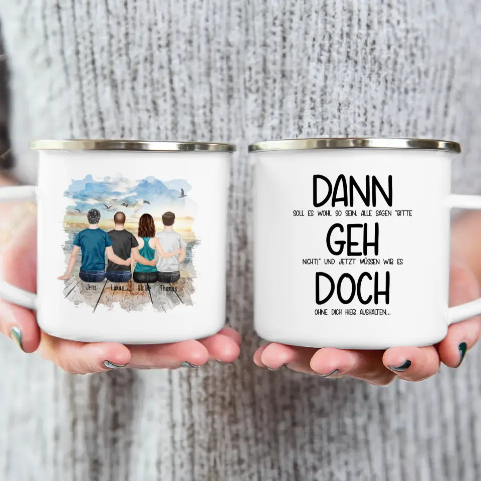 Personalisierte Tasse Kollegen (1 Frau + 3 Männer) - Abschiedsgeschenk