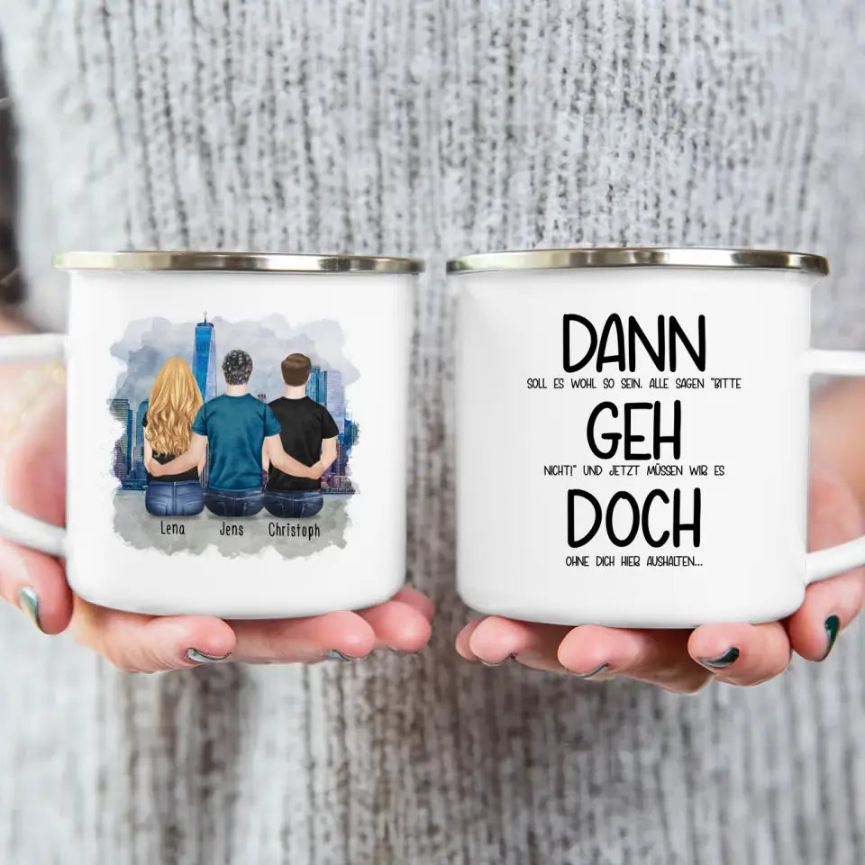 Personalisierte Tasse Kollegen (1 Frau + 2 Männer) - Abschiedsgeschenk