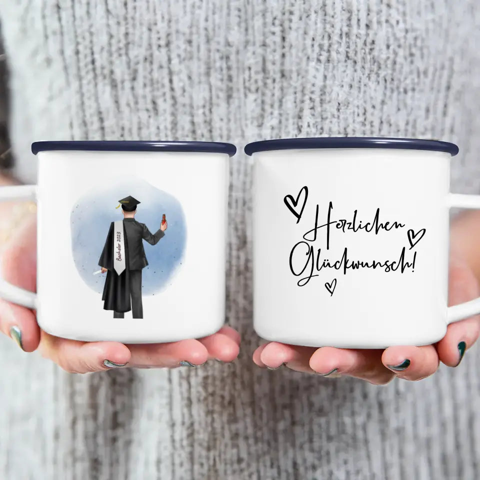 Personalisierte Tasse - Bachelor/Master/Abi/Schulabschluss Geschenk (1 Mann)