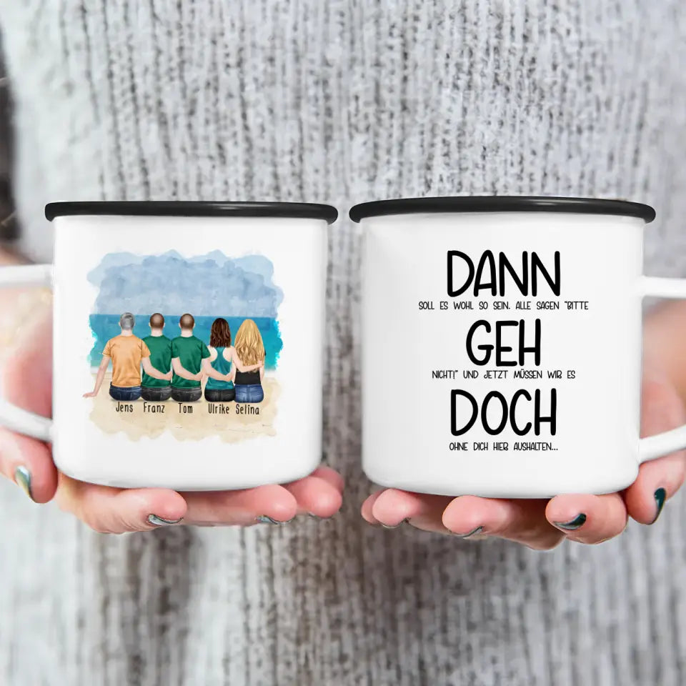 Personalisierte Tasse Kollegen (2 Frauen + 3 Männer) - Abschiedsgeschenk