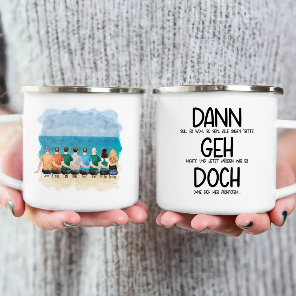 Personalisierte Tasse Kollegen (2 Frauen + 6 Männer) - Abschiedsgeschenk