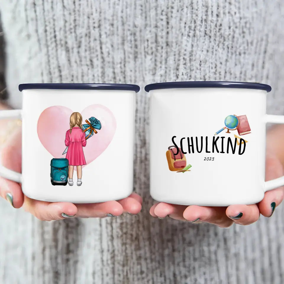 Personalisierte Tasse - Geschenk zur Einschulung (1 Mädchen)