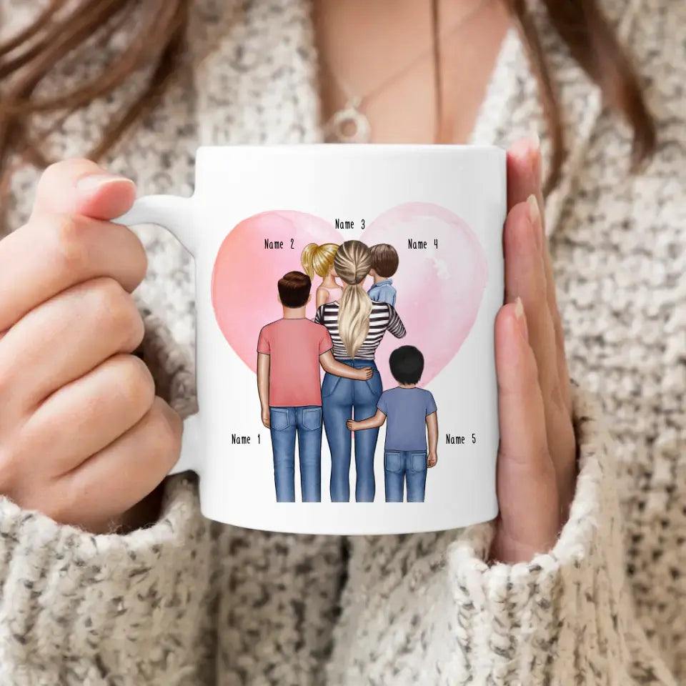 Personalisierte Tasse - Mama mit 1-4 Kindern