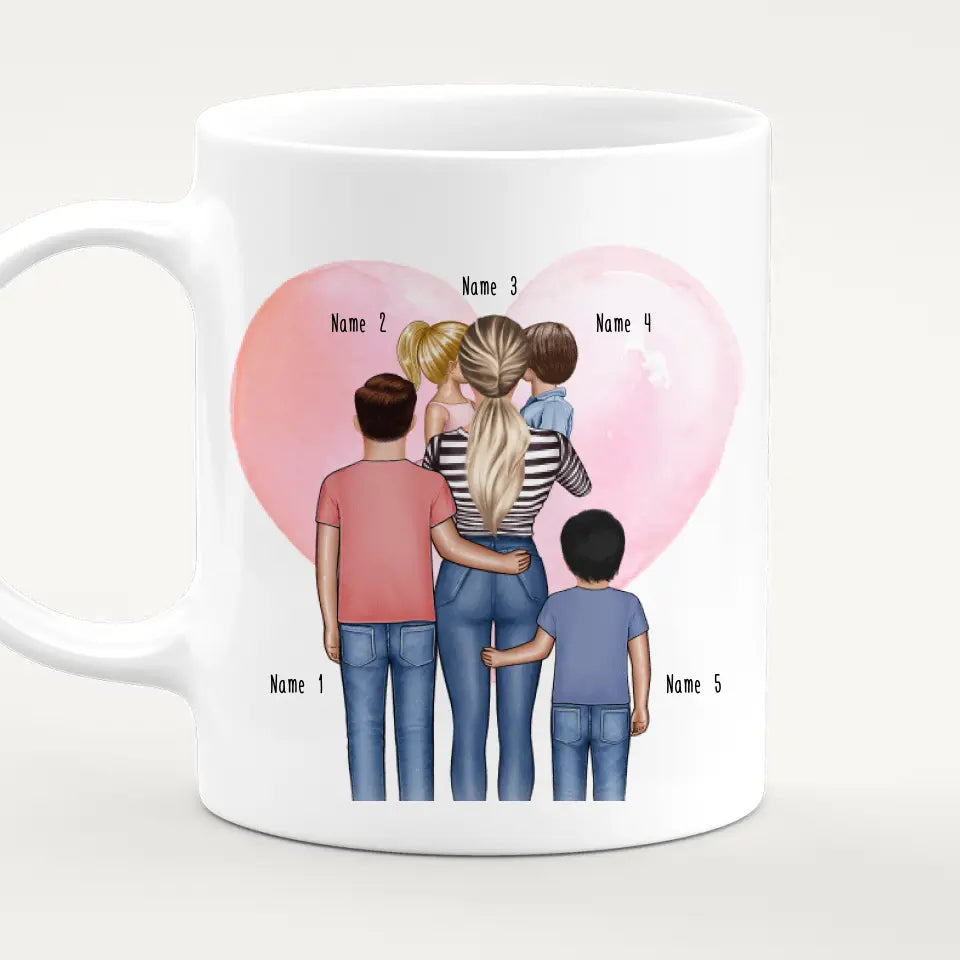 Personalisierte Tasse - Mama mit 1-4 Kindern