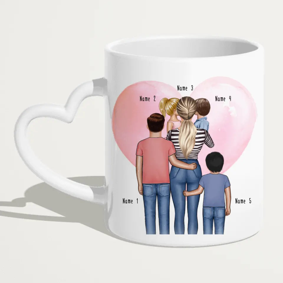 Personalisierte Tasse - Mama mit 1-4 Kindern