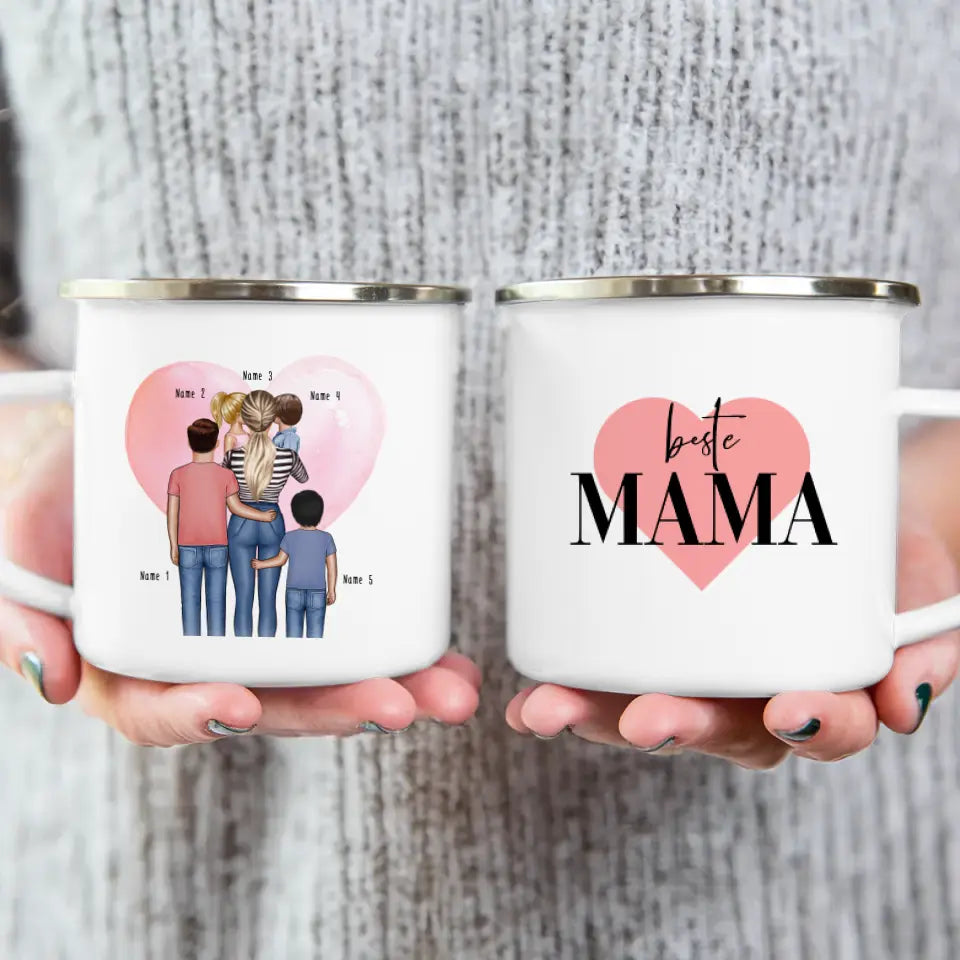 Personalisierte Tasse - Mama mit 1-4 Kindern